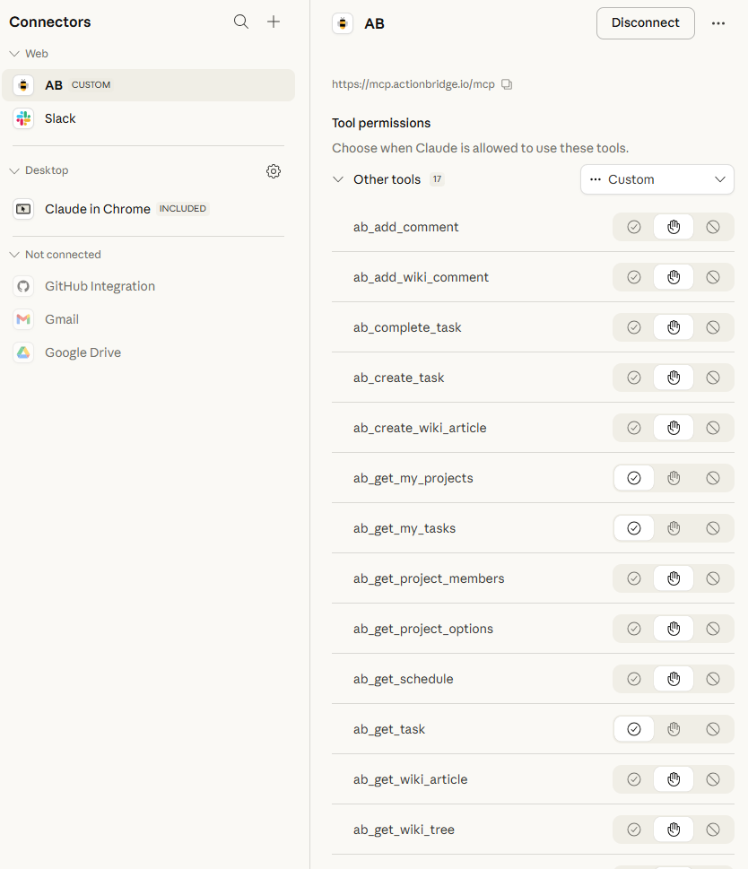 Connect AB in Cowork Desktop — 17 MCP tools ready